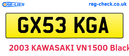 GX53KGA are the vehicle registration plates.