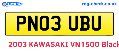 PN03UBU are the vehicle registration plates.