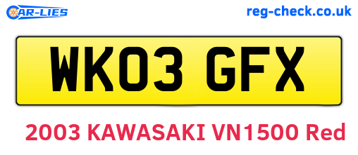 WK03GFX are the vehicle registration plates.