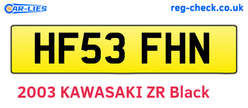 HF53FHN are the vehicle registration plates.