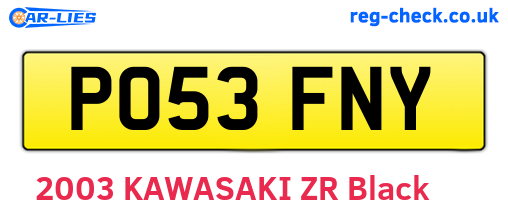 PO53FNY are the vehicle registration plates.
