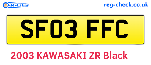 SF03FFC are the vehicle registration plates.