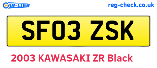 SF03ZSK are the vehicle registration plates.