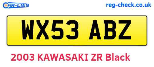 WX53ABZ are the vehicle registration plates.