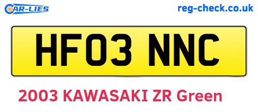 HF03NNC are the vehicle registration plates.