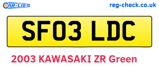 SF03LDC are the vehicle registration plates.