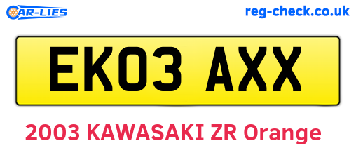 EK03AXX are the vehicle registration plates.