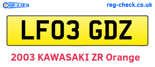 LF03GDZ are the vehicle registration plates.