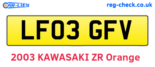 LF03GFV are the vehicle registration plates.