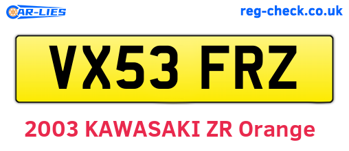 VX53FRZ are the vehicle registration plates.