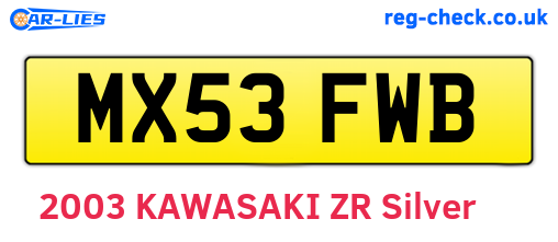 MX53FWB are the vehicle registration plates.