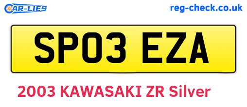 SP03EZA are the vehicle registration plates.