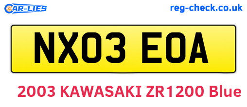 NX03EOA are the vehicle registration plates.
