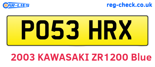 PO53HRX are the vehicle registration plates.