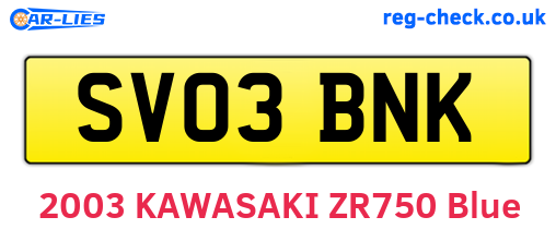 SV03BNK are the vehicle registration plates.