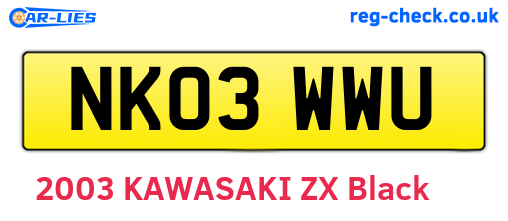 NK03WWU are the vehicle registration plates.