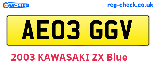 AE03GGV are the vehicle registration plates.