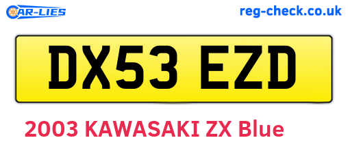 DX53EZD are the vehicle registration plates.