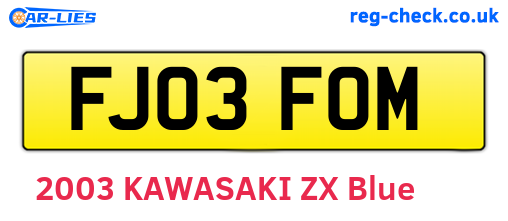 FJ03FOM are the vehicle registration plates.