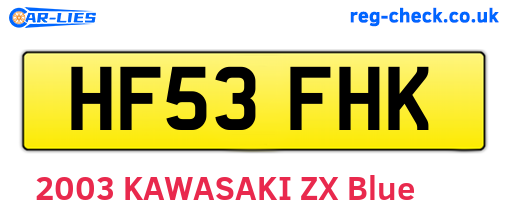 HF53FHK are the vehicle registration plates.