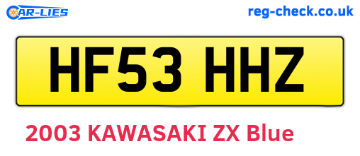 HF53HHZ are the vehicle registration plates.