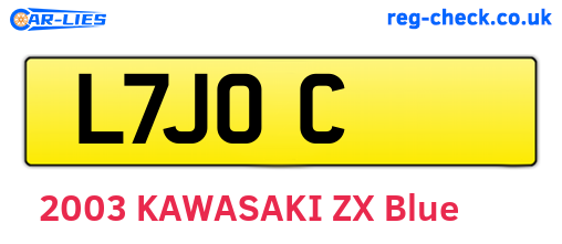 L7JOC are the vehicle registration plates.