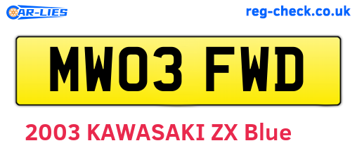 MW03FWD are the vehicle registration plates.