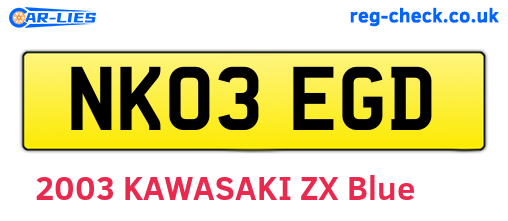 NK03EGD are the vehicle registration plates.