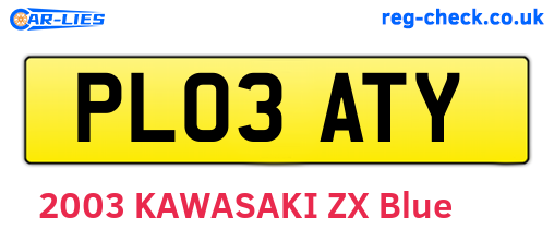 PL03ATY are the vehicle registration plates.