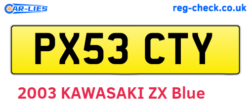 PX53CTY are the vehicle registration plates.