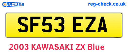 SF53EZA are the vehicle registration plates.