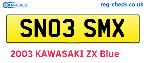 SN03SMX are the vehicle registration plates.