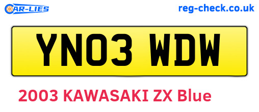 YN03WDW are the vehicle registration plates.