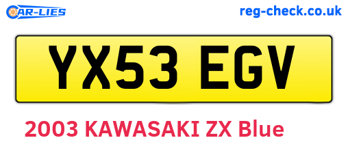 YX53EGV are the vehicle registration plates.