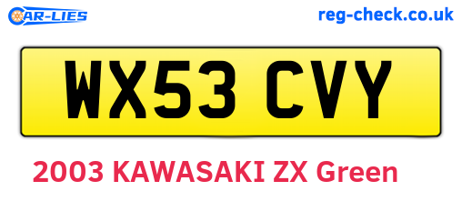WX53CVY are the vehicle registration plates.