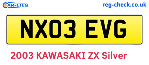 NX03EVG are the vehicle registration plates.