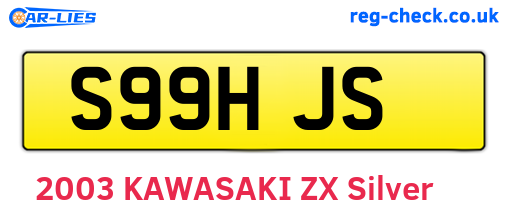 S99HJS are the vehicle registration plates.