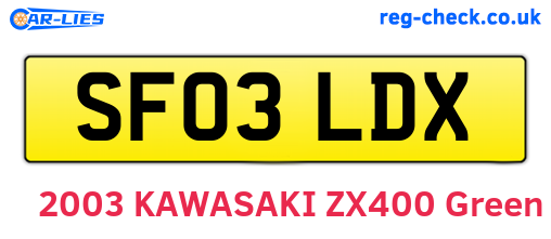 SF03LDX are the vehicle registration plates.