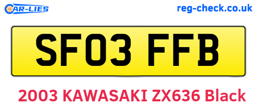 SF03FFB are the vehicle registration plates.