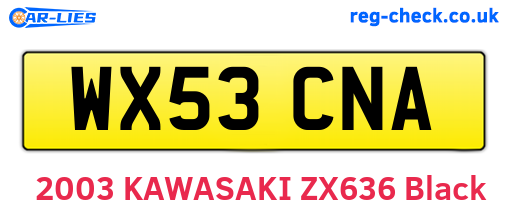 WX53CNA are the vehicle registration plates.
