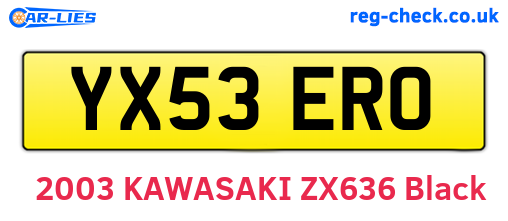 YX53ERO are the vehicle registration plates.