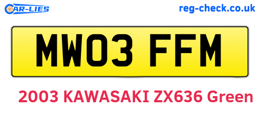 MW03FFM are the vehicle registration plates.