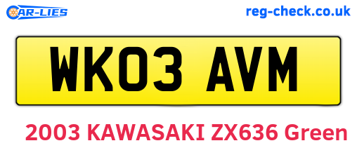 WK03AVM are the vehicle registration plates.