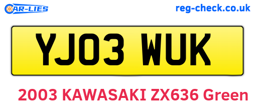 YJ03WUK are the vehicle registration plates.