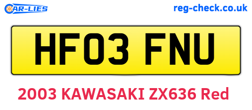 HF03FNU are the vehicle registration plates.