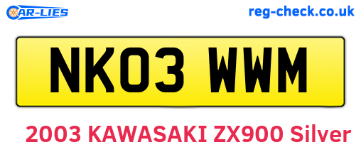 NK03WWM are the vehicle registration plates.