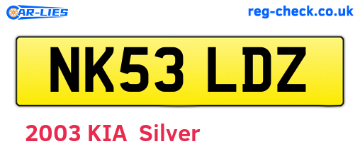 NK53LDZ are the vehicle registration plates.