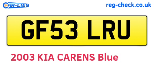 GF53LRU are the vehicle registration plates.