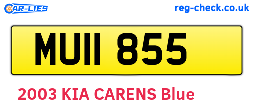 MUI1855 are the vehicle registration plates.