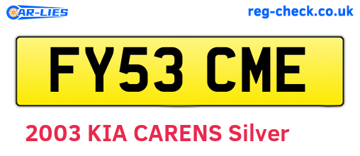 FY53CME are the vehicle registration plates.